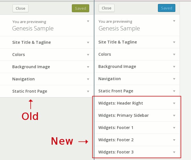 Widget Updates in Theme Customizer