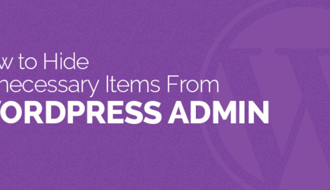 Way to  Hide Unnecessary Items From WordPress Admin